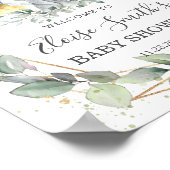 Chic Greenery Oerwoud Animals Baby shower Welkom Poster (Hoek)