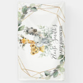 Chic Greenery Oerwoud Animals Baby shower Welkom Spandoek (Verticaal)