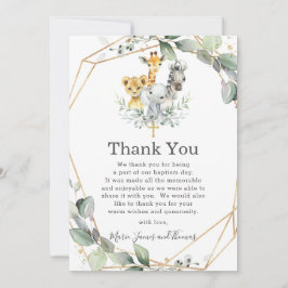 Chic Greenery Oerwoud Animals Baptisme Christening Bedankkaart