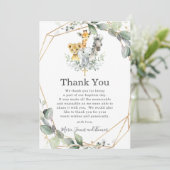 Chic Greenery Oerwoud Animals Baptisme Christening Bedankkaart (Staand voorkant)