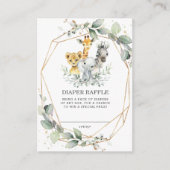 Chic Greenery Oerwoud Dieren Baby Luier Raffle Informatiekaartje (Voorkant)