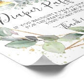 Chic Greenery Oerwoud Dieren Baby Luier Raffle Poster (Hoek)