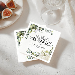 Chic Greenery Pompoen Thanksgiving Diner Servet