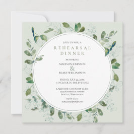 Chic Greenery Rehearsal Dinner Invitation