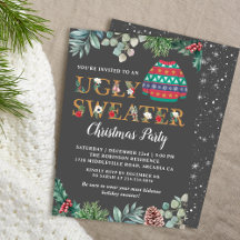 Chic Greenery Ugly Sweater Kerstparty
