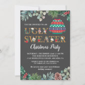 Chic Greenery Ugly Sweater Kerstparty Kaart (Voorkant)