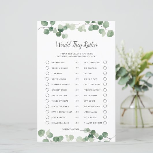 Chic Greenery Vrijgezellenfeest zou het een beetje (Staand voorkant)