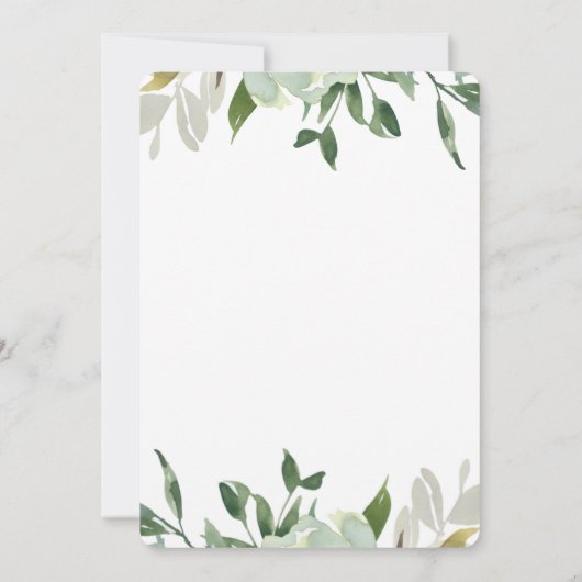 Chic Greenery Wedding Postponement Aankondiging (Achterkant)