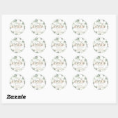 Chic Greenery Woodland Animals Baby shower Favor Ronde Sticker (Vel)