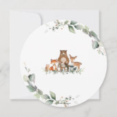 Chic Greenery Woodland Animals Baby shower Neutraa Kaart (Achterkant)