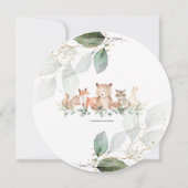 Chic Greenery Woodland Animals Baby shower Neutraa Kaart (Achterkant)