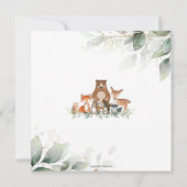 Chic Greenery Woodland Animals Baby shower Neutraa Kaart (Achterkant)