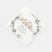 Chic Greenery Woodland Animals Baby shower Neutraa Servet (Hoek)