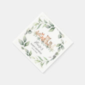 Chic Greenery Woodland Animals Baby shower Neutraa Servet (Hoek)