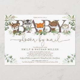 Chic Greenery Woodland Animals Baby shower per pos Kaart