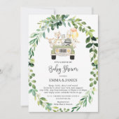 Chic Greenery Woodland Drive bij Baby shower Parad Kaart (Voorkant)