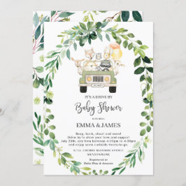 Chic Greenery Woodland Drive bij Baby shower Parad Kaart