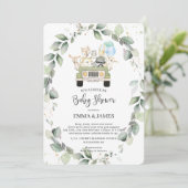 Chic Greenery Woodland Drive by Baby shower Boy Kaart (Staand voorkant)