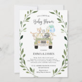 Chic Greenery Woodland Drive by Baby shower Boy Kaart (Voorkant)