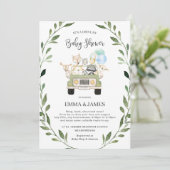 Chic Greenery Woodland Drive by Baby shower Boy Kaart (Staand voorkant)