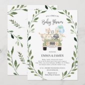 Chic Greenery Woodland Drive by Baby shower Boy Kaart (Voorkant / Achterkant)