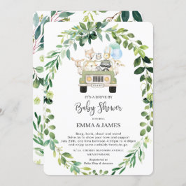 Chic Greenery Woodland Drive by Baby shower Parade Kaart