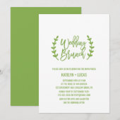 Chic Greenery Wreath Calligraphy Wedding Brunch Kaart (Voorkant / Achterkant)