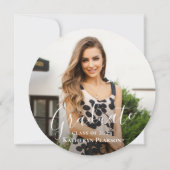 Chic Greenery Wreath Gold Glitter Afstuderen Foto Kaart (Achterkant)