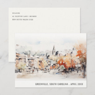 Chic Greenville South Carolina Landschap Reizen Briefkaart