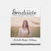 Chic Grey Afstuderen Afstuderen Klasse van 20XX Fleece Deken (Voorkant)