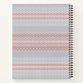 Chic Grey and Dusky Pink Stripes and Monogram Notitieboek (Achterkant)