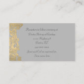 Chic Grey and Gold Wedding Information Kaart (Voorkant)