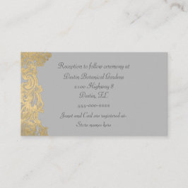 Chic Grey and Gold Wedding Information Kaart