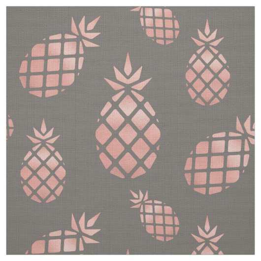 Chic Grey and Roos Gold Pineapple Upholstery Stof (Swatch)