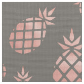 Chic Grey and Roos Gold Pineapple Upholstery Stof (Close Up)