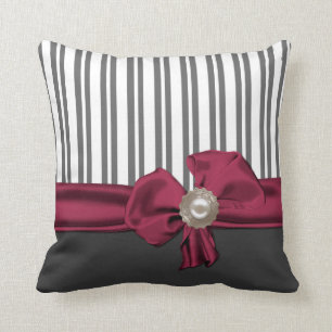 Chic Grey and White Striped Pillow Kussen