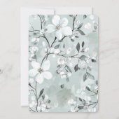 Chic Grey Blue White Floral Wedding Kaart (Achterkant)