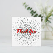 Chic Grey Explosion Waterverf Stip Red Text Bedankkaart (Staand voorkant)