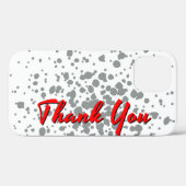 Chic Grey Explosion Waterverf Stip Red Text Case-Mate iPhone Case (Achterkant (horizontaal))