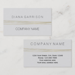Chic Grey Gold Elegant Abstract Visitekaartje