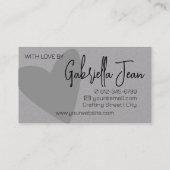 Chic Grey Handgemaakte Ambachten Eenvoudige Clean  Visitekaartje (Achterkant)