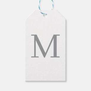 Chic Grey Initiaal Letter Monogram Modern Cadeaulabel