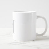 Chic Grey Initiaal Letter Monogram Modern Grote Koffiekop (Rechts)