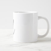 Chic Grey Initiaal Letter Monogram Modern Grote Koffiekop (Rechts)