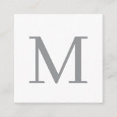 Chic Grey Initiaal Letter Monogram Modern Informatiekaartje (Voorkant)