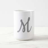 Chic Grey Initiaal Letter Monogram Modern Koffiemok (Center)