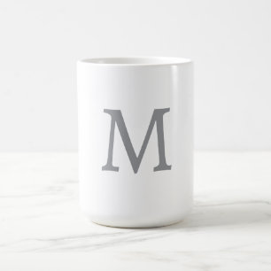 Chic Grey Initiaal Letter Monogram Modern Koffiemok