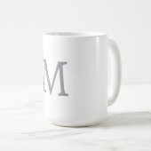 Chic Grey Initiaal Letter Monogram Modern Koffiemok (Voorkant rechts)