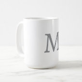 Chic Grey Initiaal Letter Monogram Modern Koffiemok (Voorkant links)