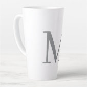 Chic Grey Initiaal Letter Monogram Modern Latte Mok (Linkerhoek)